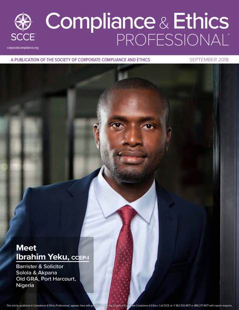 Compliance and Ethics Professional magazine cover