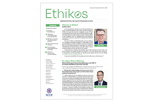 Ethikos - Demonstrating the value of business ethics 
