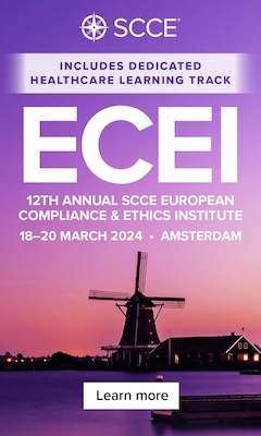 Includes dedicated healthcare learning track | 12th Annual SCCE ECEI | European Compliance & Ethics Institute |18-20 March 24 | Amsterdam | Learn more