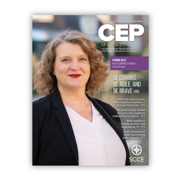 June 2025 CEP Magazine is now available | Read it now