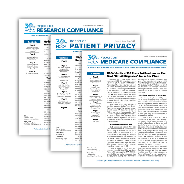 HCCA Premium Newsletters | Learn more and subscribe