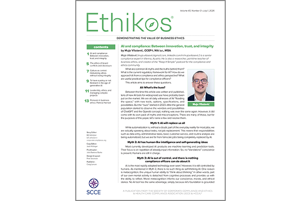 July 2026 Member-exclusive Ethikos newsletter is now available | Read it now 
