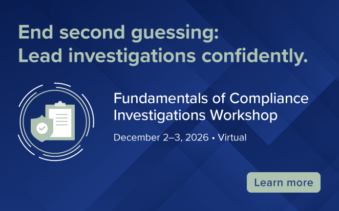2026 Fundamentals of Compliance Investigations Workshop