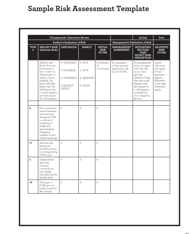 Sample Risk Assessment Template 