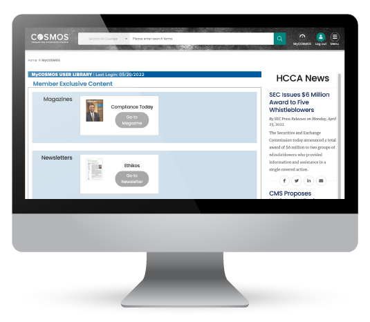 HCCA MyCOSMOS Dashboard