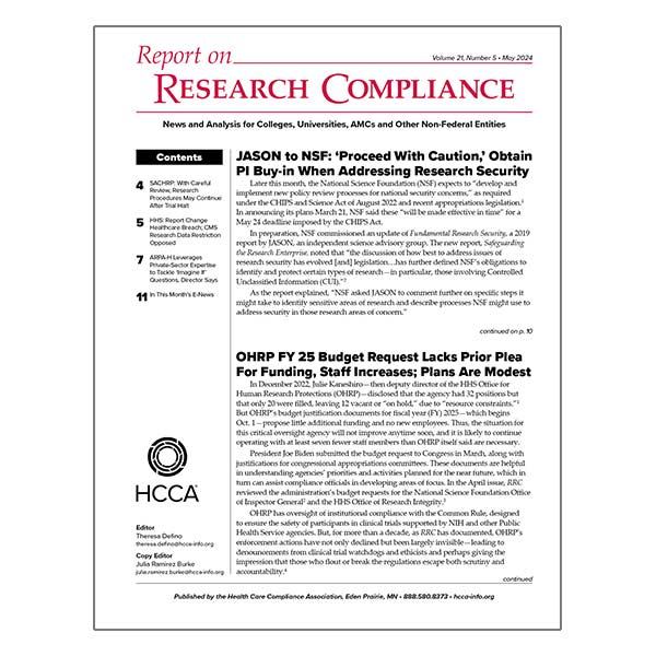 Stay updated on research compliance challenges with RRC